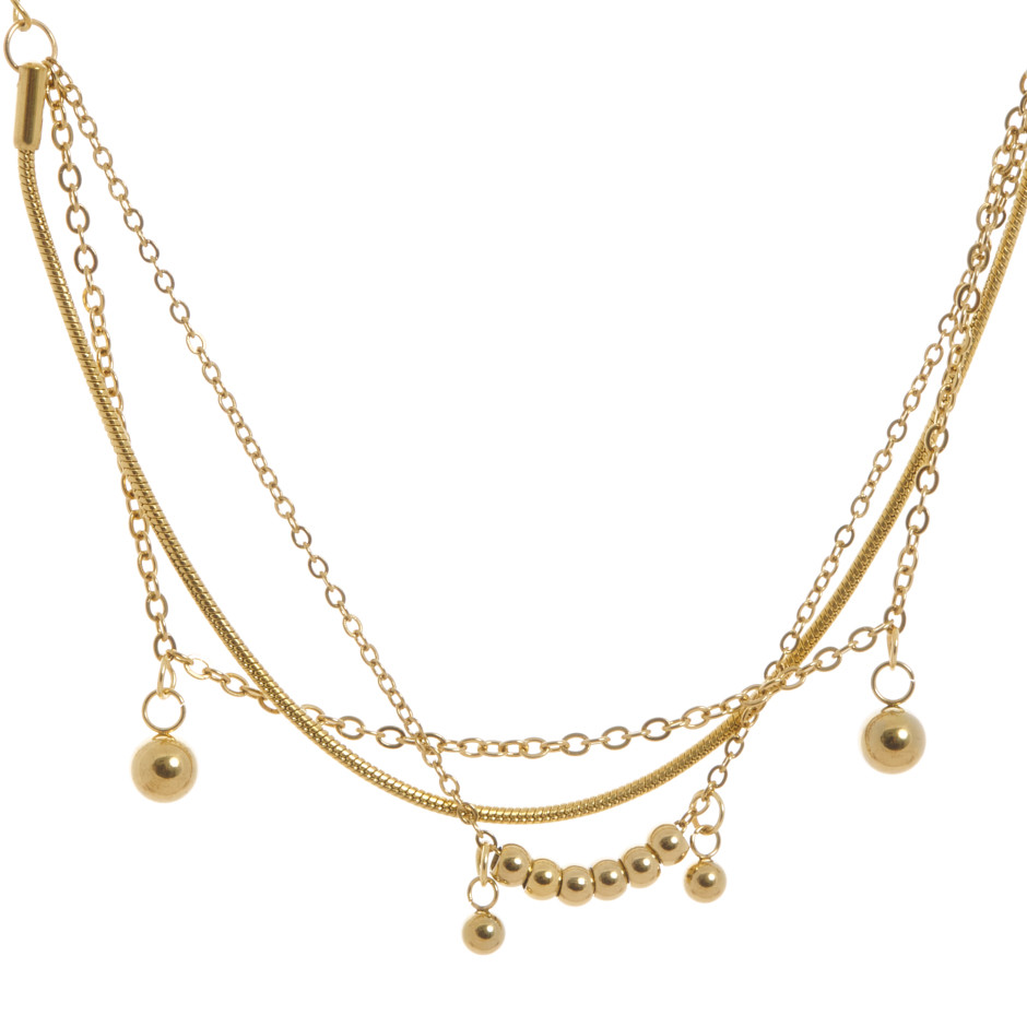 Set bubble colgante y pulsera dorado