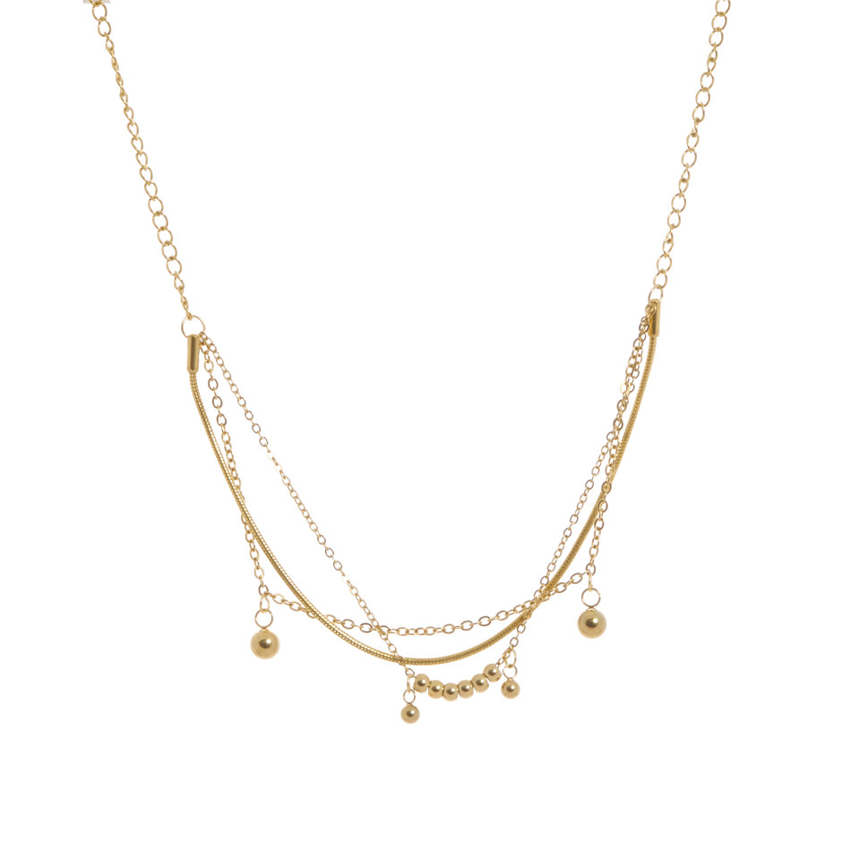 Set bubble colgante y pulsera dorado