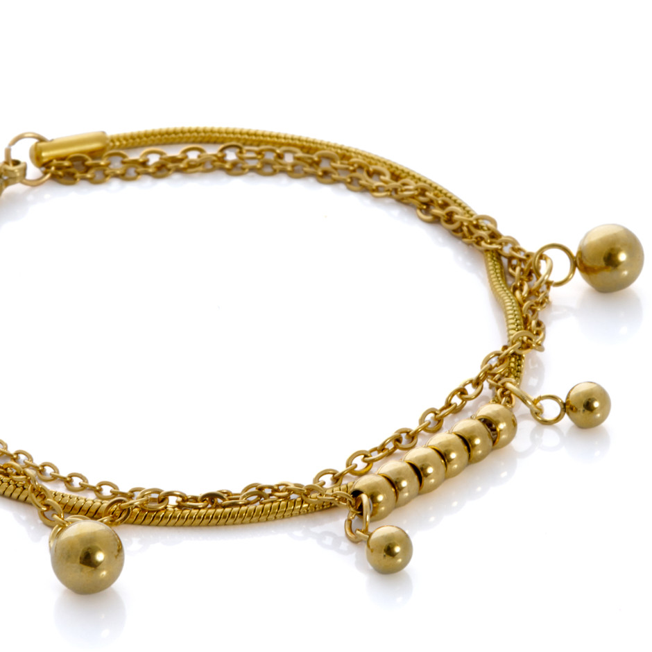 Set bubble colgante y pulsera dorado
