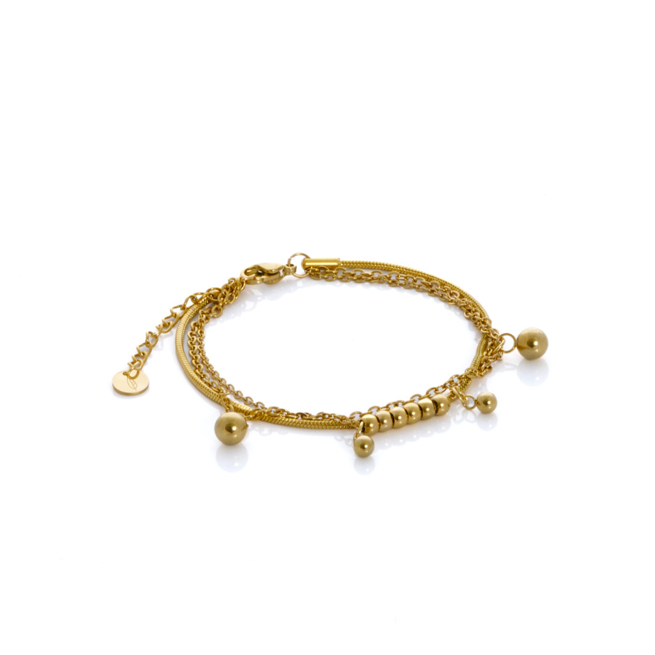 Set bubble colgante y pulsera dorado