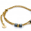 Set cube colgante, pulsera y pendiente dorado