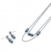 Set cube colgante, pulsera y pendiente plateado