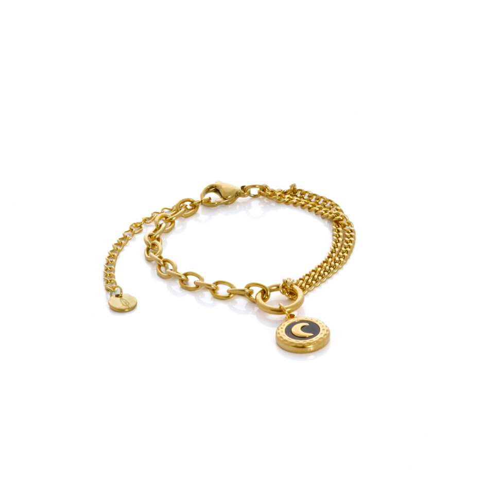 Pulsera sky negro cadena