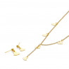 Set heart colgante y pendiente dorado