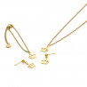 Set corona colgante, pulsera y pendiente dorado