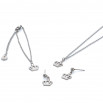 Set corona colgante, pulsera y pendiente plateado