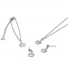 Set corona colgante, pulsera y pendiente plateado