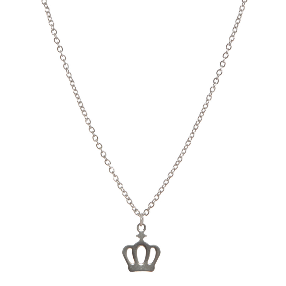 Set corona colgante, pulsera y pendiente plateado