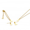 Set corazon colgante, pulsera y pendiente dorado