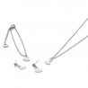 Set corazon colgante, pulsera y pendiente plateado