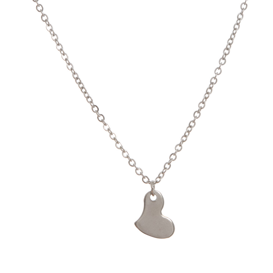 Set corazon colgante, pulsera y pendiente plateado