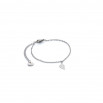 Set hoja colgante, pulsera y pendiente plateado