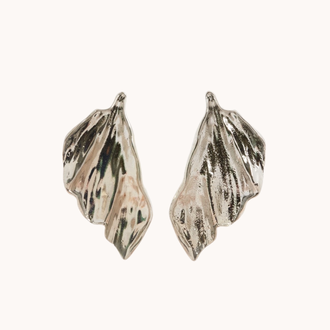 PENDIENTE SANTORINI HOJA PLATEADA