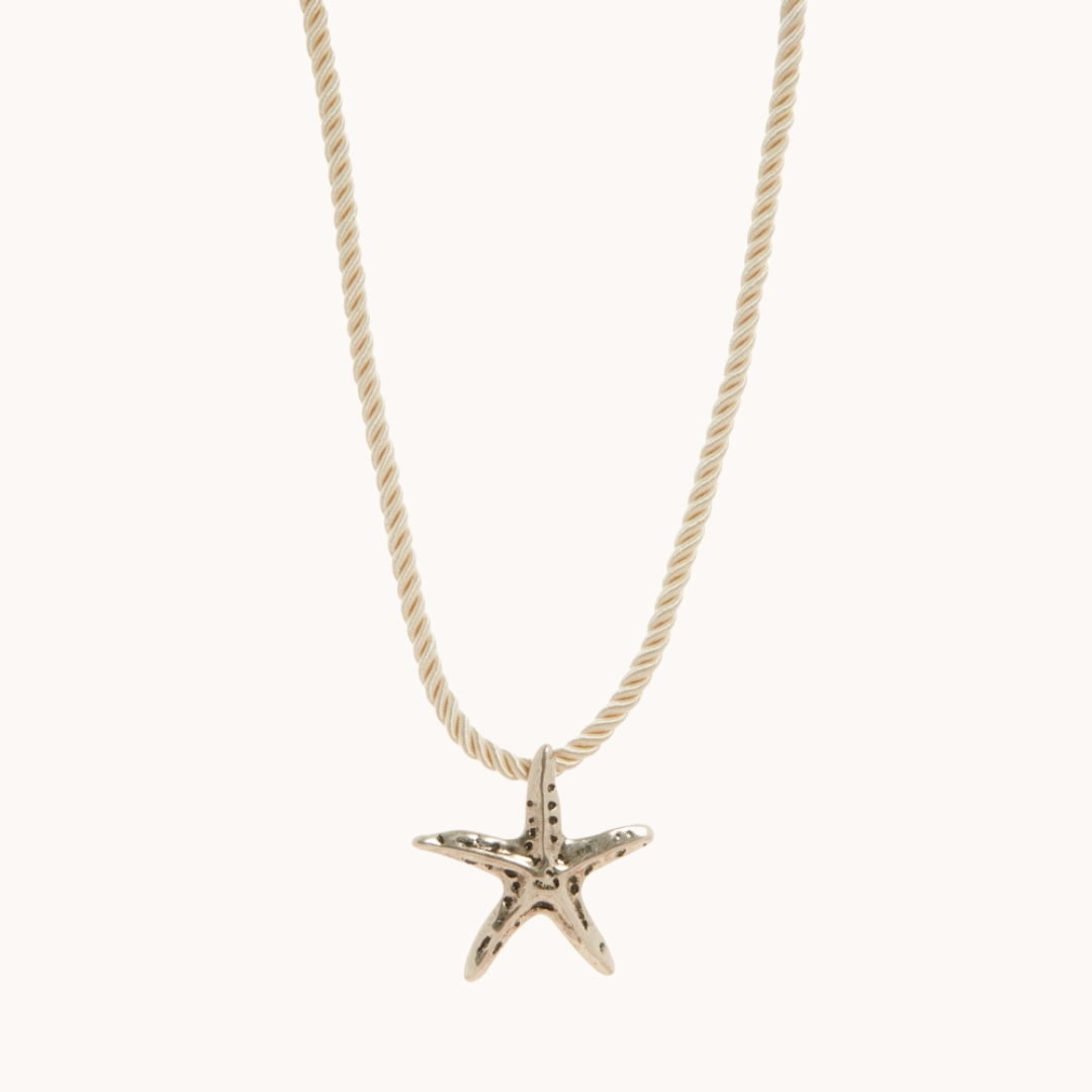 COLLAR CORDON ESTRELLA PLATEADA