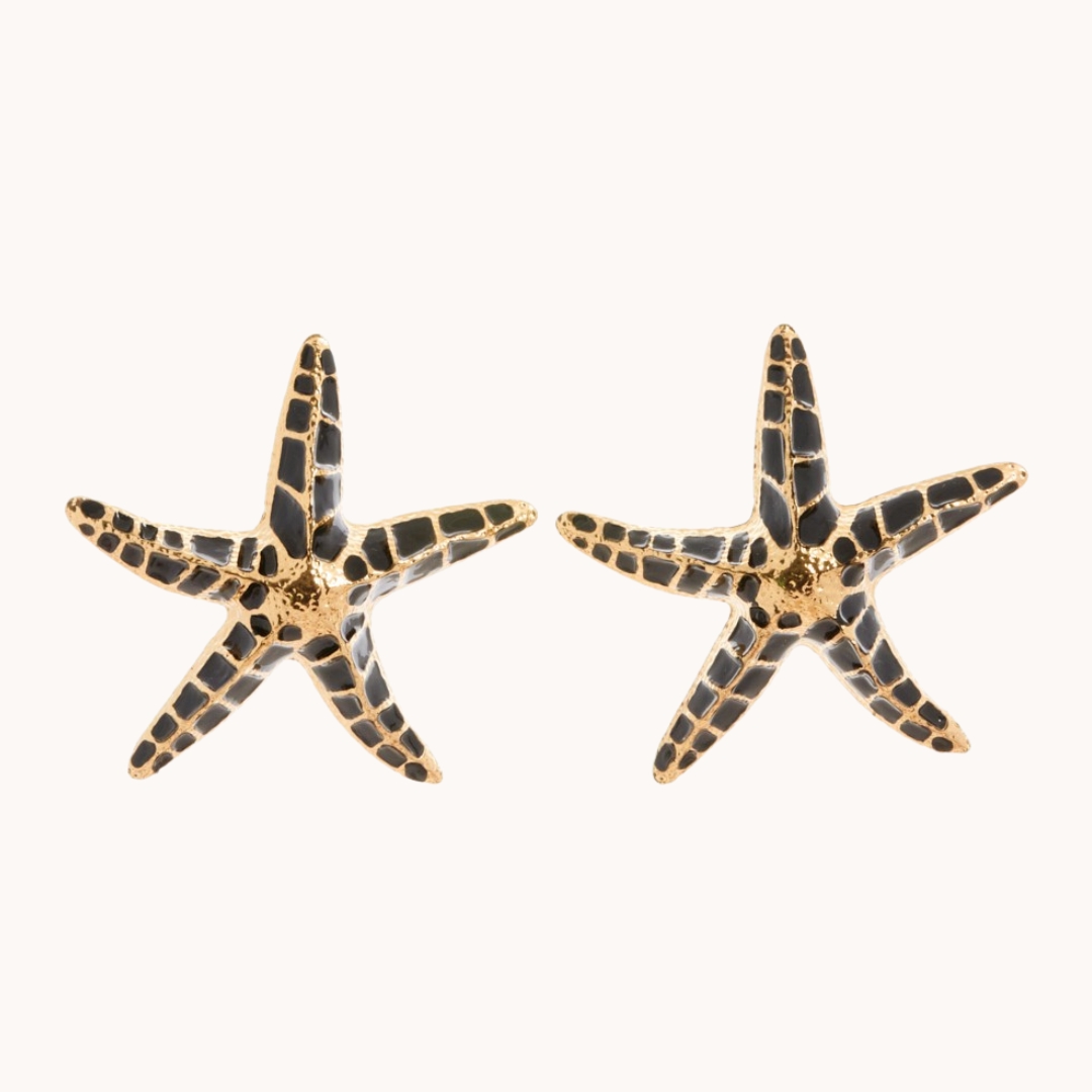 PENDIENTES CRETA ESTRELLA DE MAR NEGRA